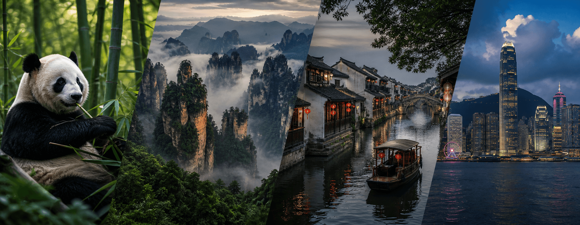 Nature, Water Towns, and City Lights